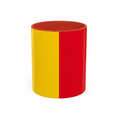 Flag of Bergamo Italy - Accent Coffee Mug 11oz Red - Go Mug Yourself