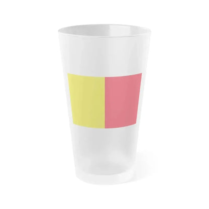 Flag of Bergamo Italy - Frosted Pint Glass 16oz 16oz Frosted - Go Mug Yourself