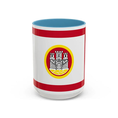 Flag of Bergen Vestland Norway - Accent Coffee Mug 15oz Light Blue - Go Mug Yourself