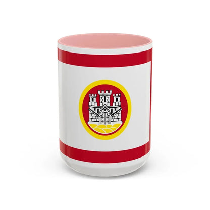 Flag of Bergen Vestland Norway - Accent Coffee Mug 15oz Pink - Go Mug Yourself