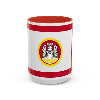 Flag of Bergen Vestland Norway - Accent Coffee Mug 15oz Red - Go Mug Yourself