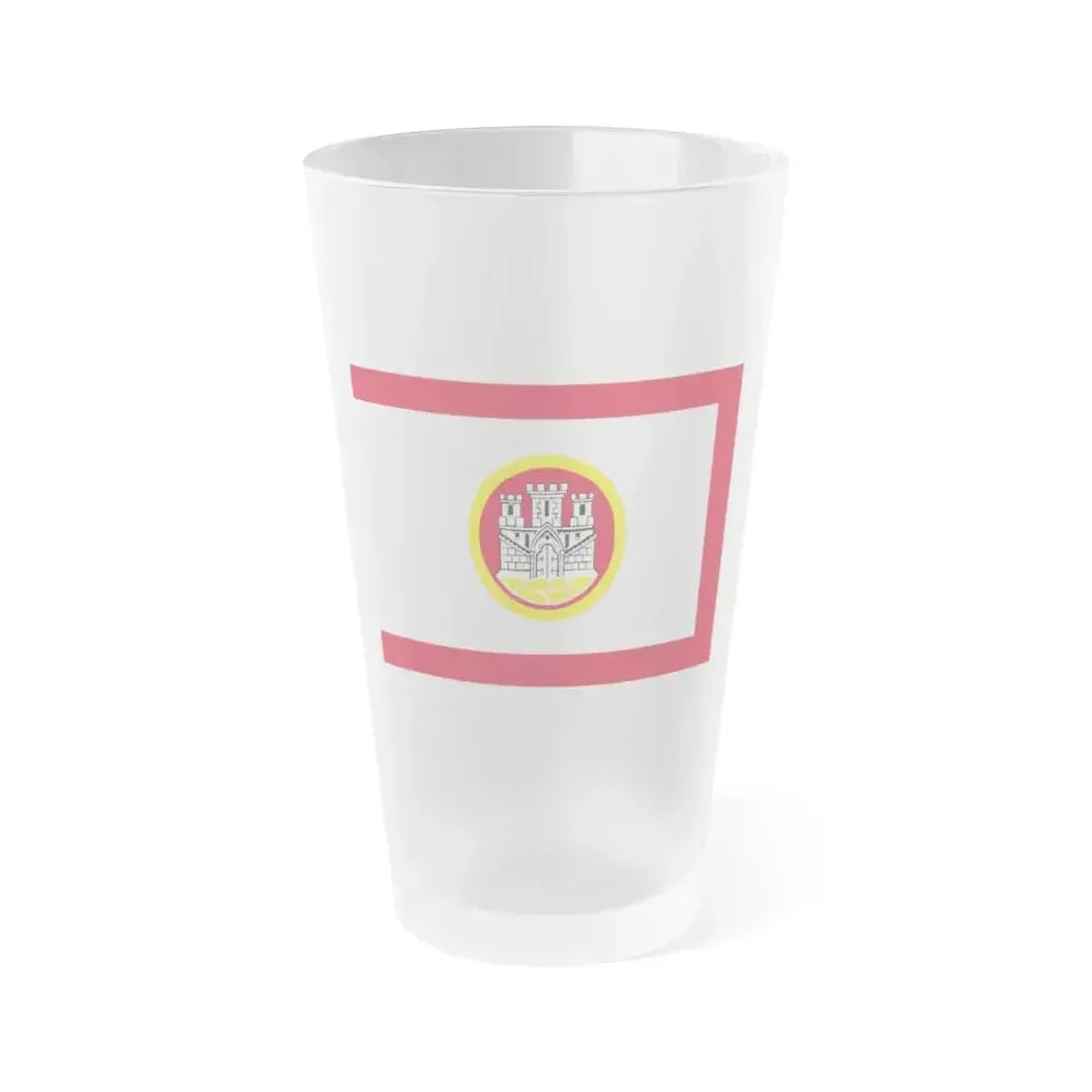 Flag of Bergen Vestland Norway - Frosted Pint Glass 16oz 16oz Frosted - Go Mug Yourself