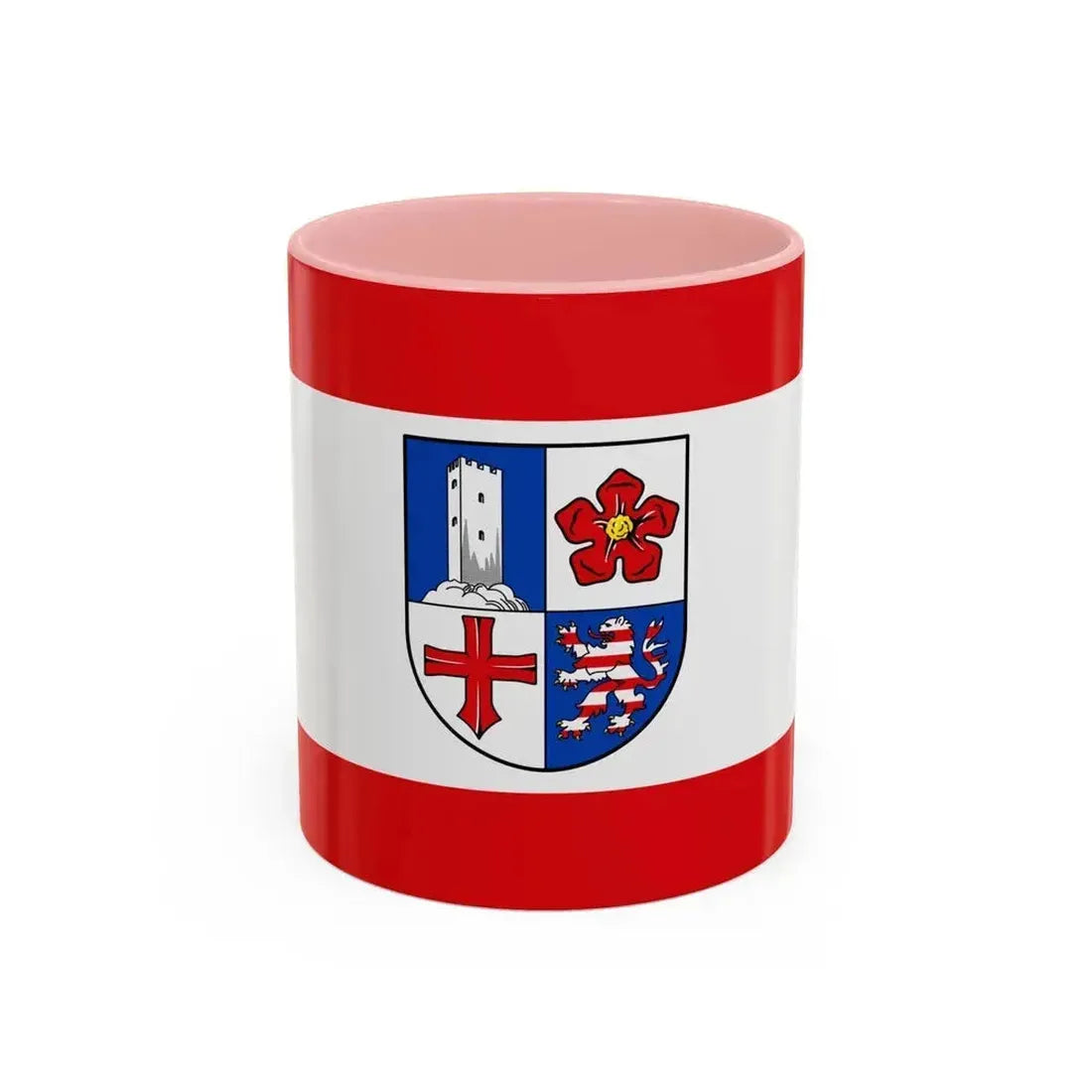 Flag of Bergstrasse Germany - Accent Coffee Mug 11oz Pink - Go Mug Yourself