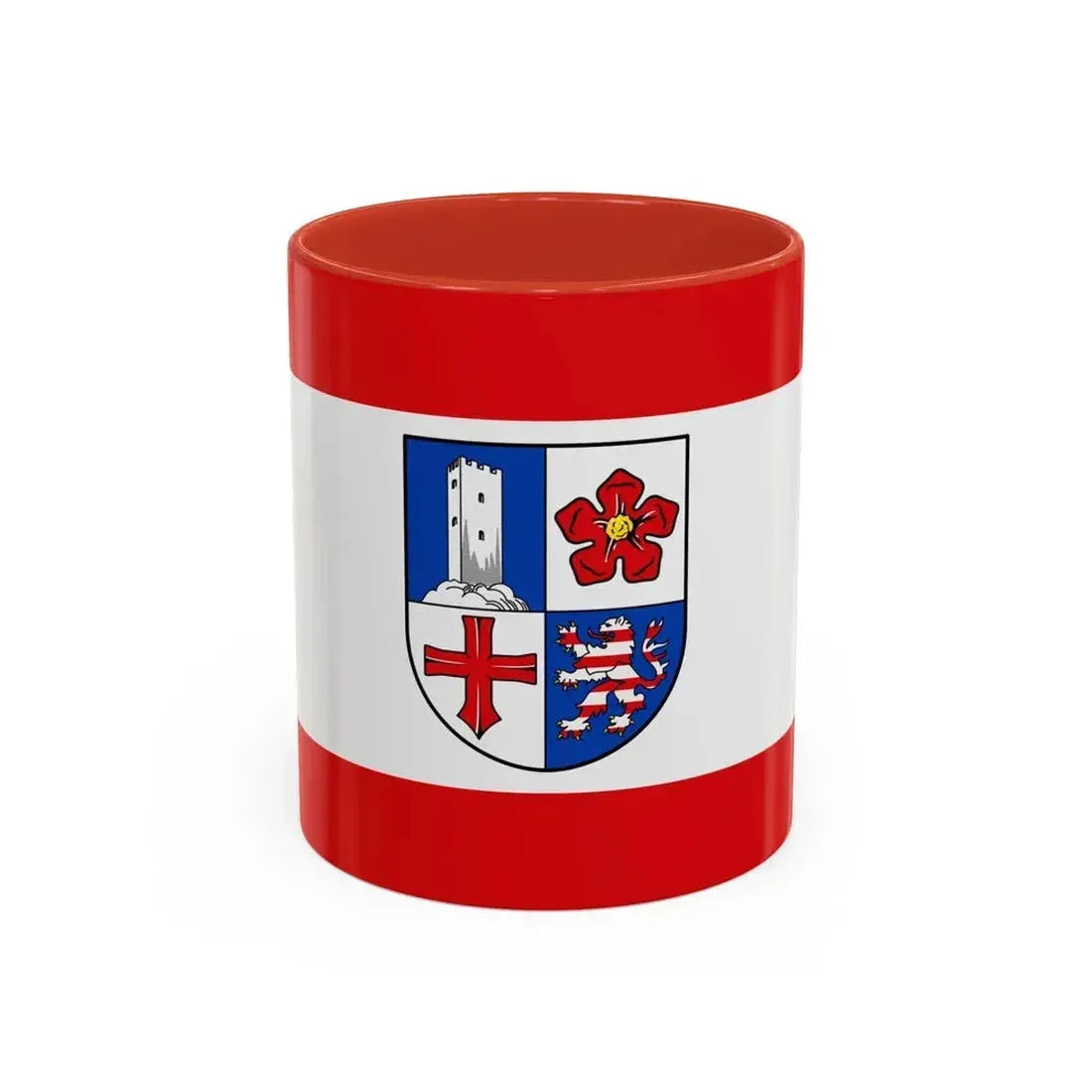 Flag of Bergstrasse Germany - Accent Coffee Mug 11oz Red - Go Mug Yourself