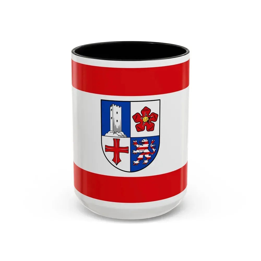 Flag of Bergstrasse Germany - Accent Coffee Mug 15oz Black - Go Mug Yourself