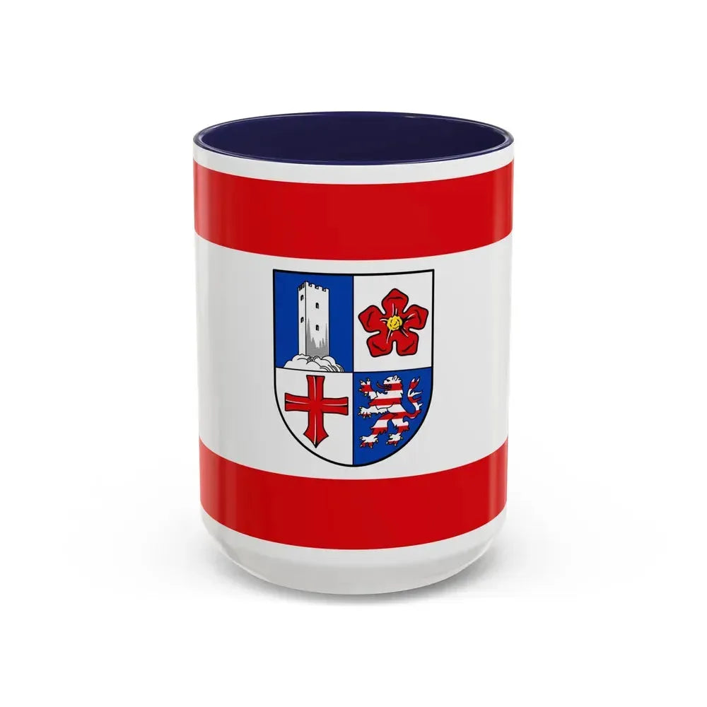 Flag of Bergstrasse Germany - Accent Coffee Mug 15oz Navy - Go Mug Yourself