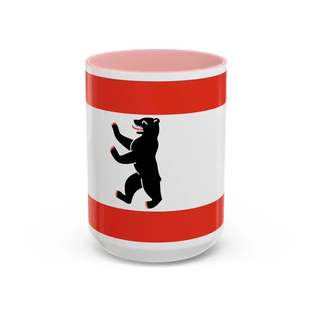 Flag of Berlin Germany - Accent Coffee Mug 15oz Pink - Go Mug Yourself