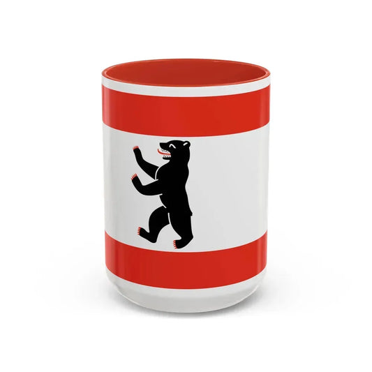 Flag of Berlin Germany - Accent Coffee Mug 15oz Red - Go Mug Yourself