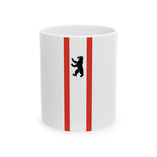 Flag of Berlin hanging (Germany) White Coffee Mug-11oz-Go Mug Yourself