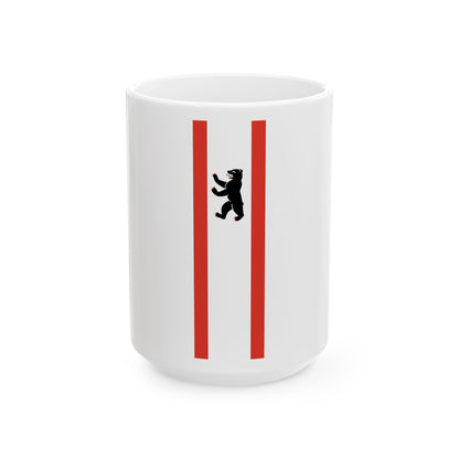 Flag of Berlin hanging (Germany) White Coffee Mug-15oz-Go Mug Yourself