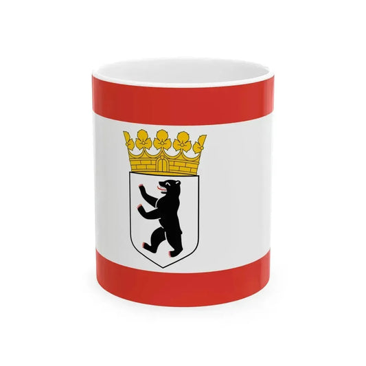 Flag of Berlin state (Germany) White Coffee Mug 11oz - Go Mug Yourself