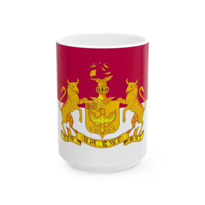 Flag of Bhavnagar (India) White Coffee Mug 15oz - Go Mug Yourself