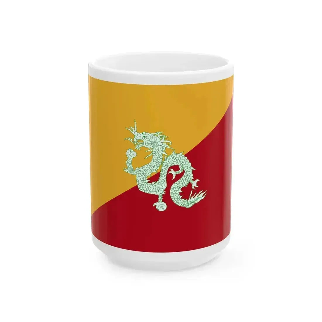 Flag of Bhutan 1949-1956 3-2 (Bhutan) White Coffee Mug 15oz - Go Mug Yourself