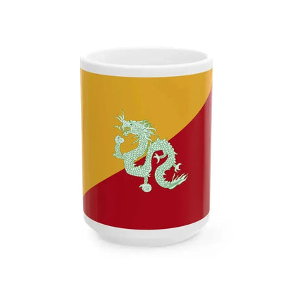 Flag of Bhutan 1949-1956 3-2 (Bhutan) White Coffee Mug 15oz - Go Mug Yourself