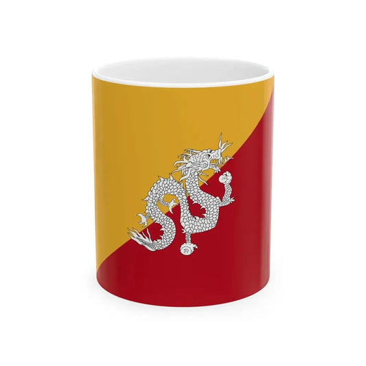 Flag of Bhutan 1956-1969 (Bhutan) White Coffee Mug 11oz - Go Mug Yourself