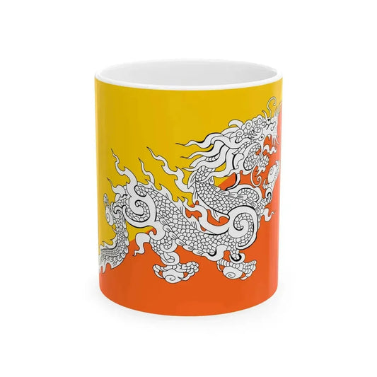 Flag of Bhutan alternate (Bhutan) White Coffee Mug 11oz - Go Mug Yourself