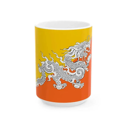 Flag of Bhutan alternate (Bhutan) White Coffee Mug 15oz - Go Mug Yourself