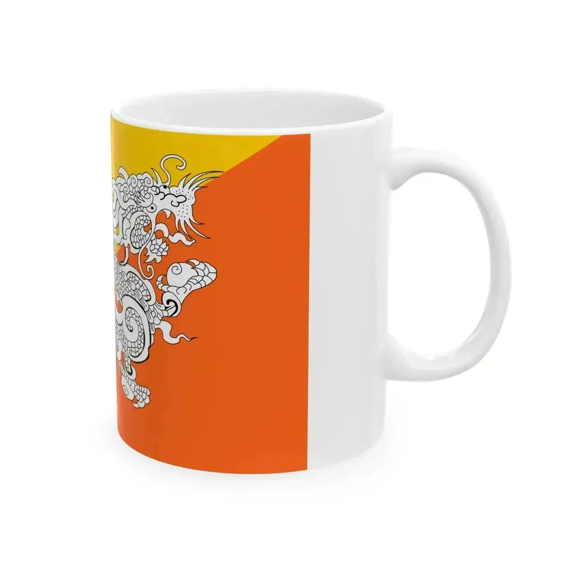 Flag of Bhutan alternate (Bhutan) White Coffee Mug - Go Mug Yourself