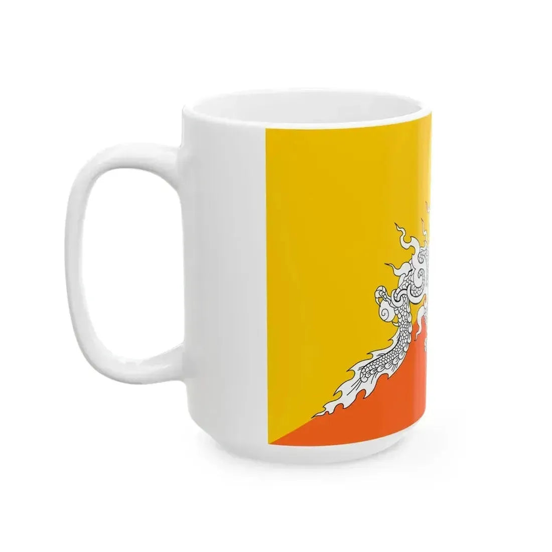 Flag of Bhutan alternate (Bhutan) White Coffee Mug - Go Mug Yourself