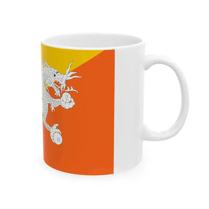 Flag of Bhutan (Bhutan) White Coffee Mug - Go Mug Yourself