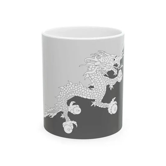 Flag of Bhutan black and white variant 1 (Bhutan) White Coffee Mug 11oz - Go Mug Yourself