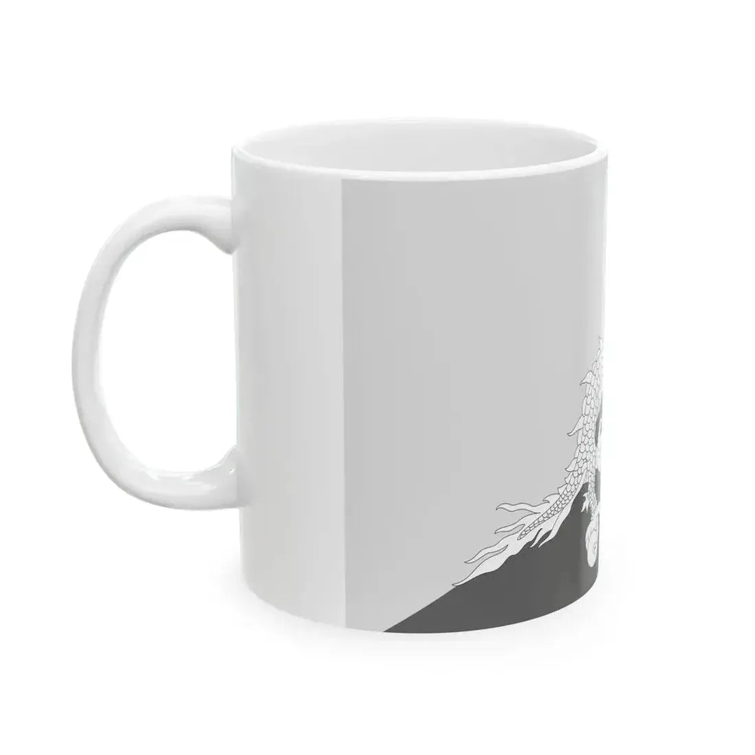 Flag of Bhutan black and white variant 1 (Bhutan) White Coffee Mug - Go Mug Yourself