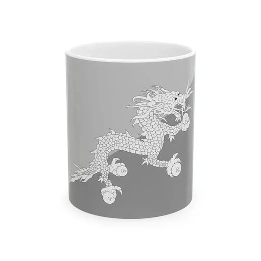 Flag of Bhutan black and white variant 2 (Bhutan) White Coffee Mug 11oz - Go Mug Yourself