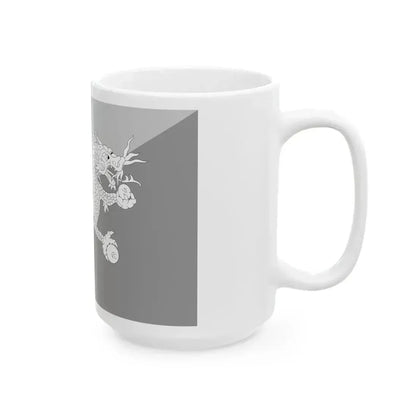 Flag of Bhutan black and white variant 2 (Bhutan) White Coffee Mug - Go Mug Yourself