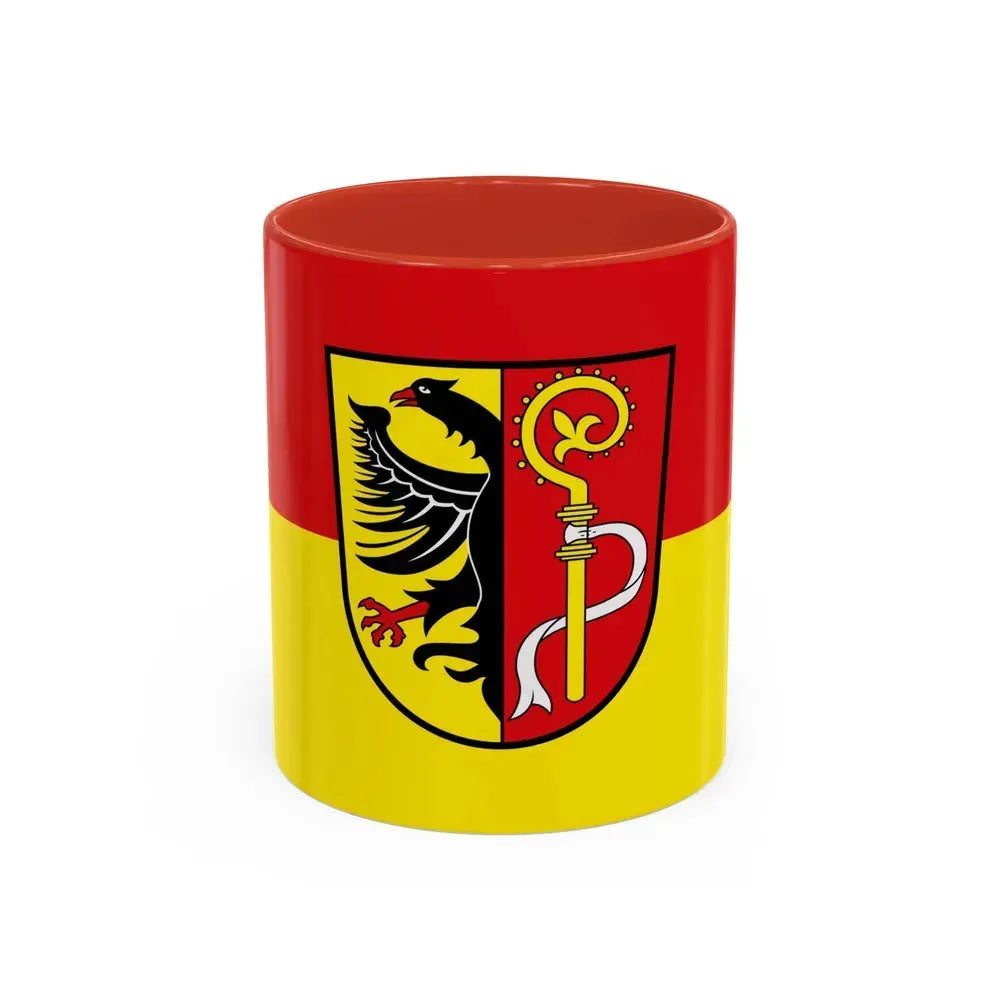Flag of Biberach Germany - Accent Coffee Mug 11oz Red - Go Mug Yourself
