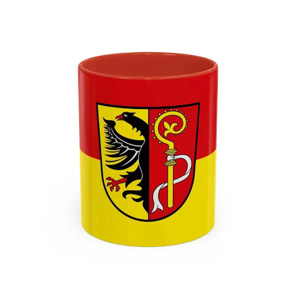 Flag of Biberach Germany - Accent Coffee Mug 11oz Red - Go Mug Yourself