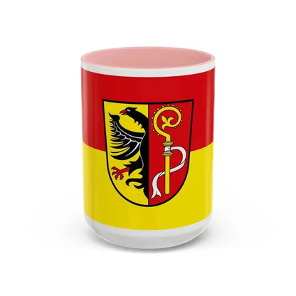 Flag of Biberach Germany - Accent Coffee Mug 15oz Pink - Go Mug Yourself