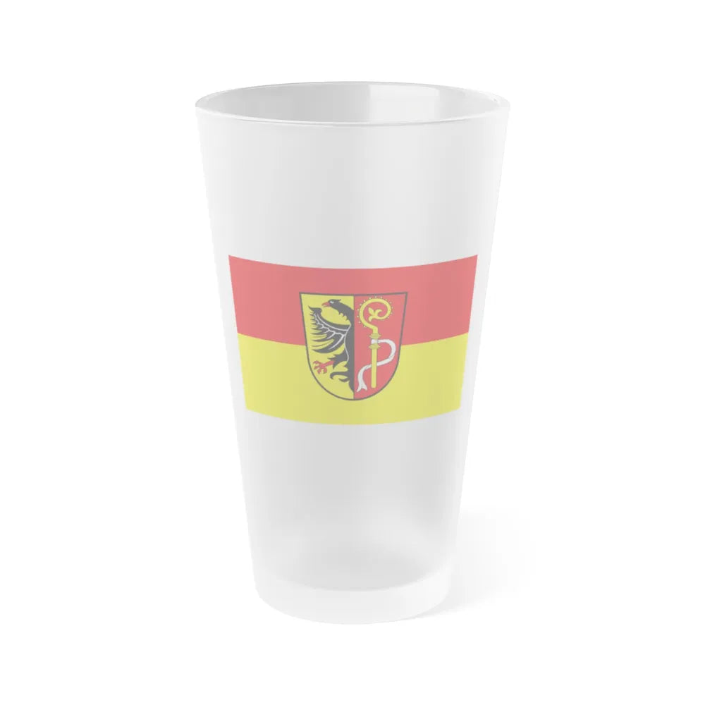 Flag of Biberach Germany - Frosted Pint Glass 16oz-16oz-Frosted-Go Mug Yourself