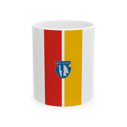 Flag of Bicserd vertical (Hungary) White Coffee Mug 11oz - Go Mug Yourself