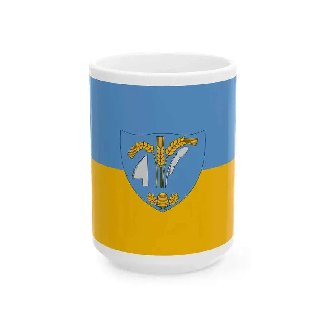 Flag of Bicske variant (Hungary) White Coffee Mug 15oz - Go Mug Yourself