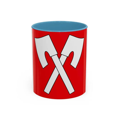 Flag of Biel Switzerland - Accent Coffee Mug 11oz Light Blue - Go Mug Yourself