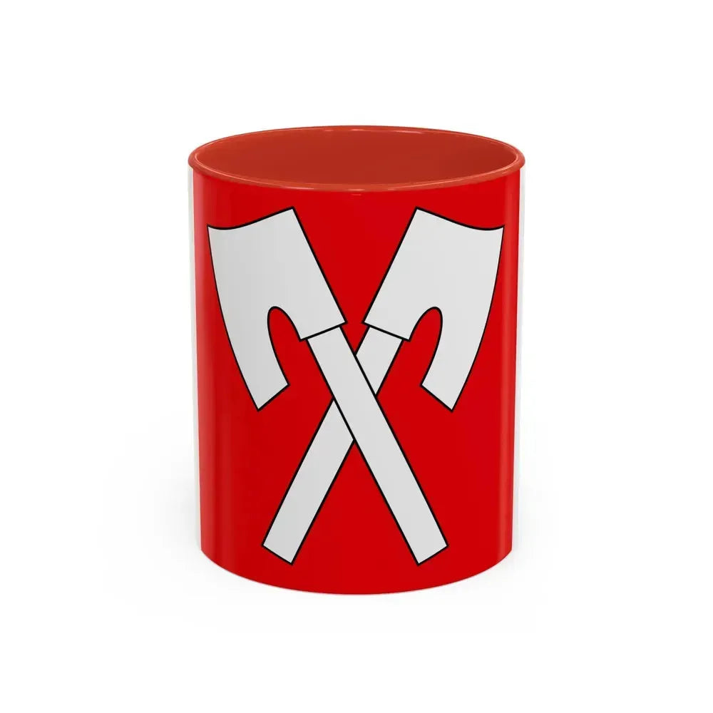 Flag of Biel Switzerland - Accent Coffee Mug 11oz Red - Go Mug Yourself