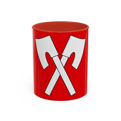Flag of Biel Switzerland - Accent Coffee Mug 11oz Red - Go Mug Yourself