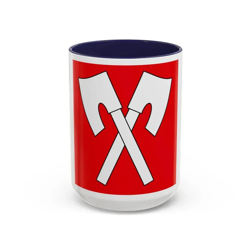 Flag of Biel Switzerland - Accent Coffee Mug 15oz Navy - Go Mug Yourself