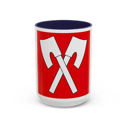 Flag of Biel Switzerland - Accent Coffee Mug 15oz Navy - Go Mug Yourself