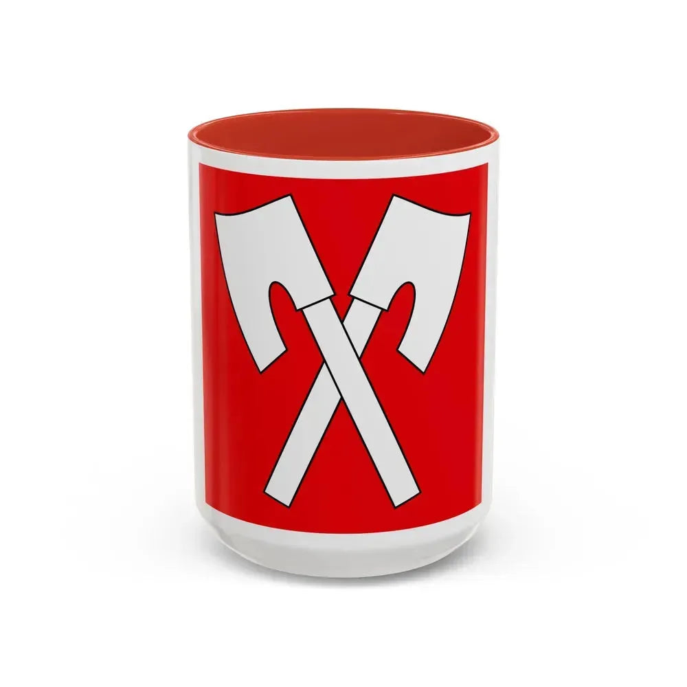 Flag of Biel Switzerland - Accent Coffee Mug 15oz Red - Go Mug Yourself
