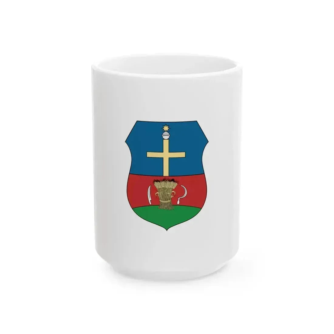 Flag of Biharkeresztes (Hungary) White Coffee Mug 15oz - Go Mug Yourself