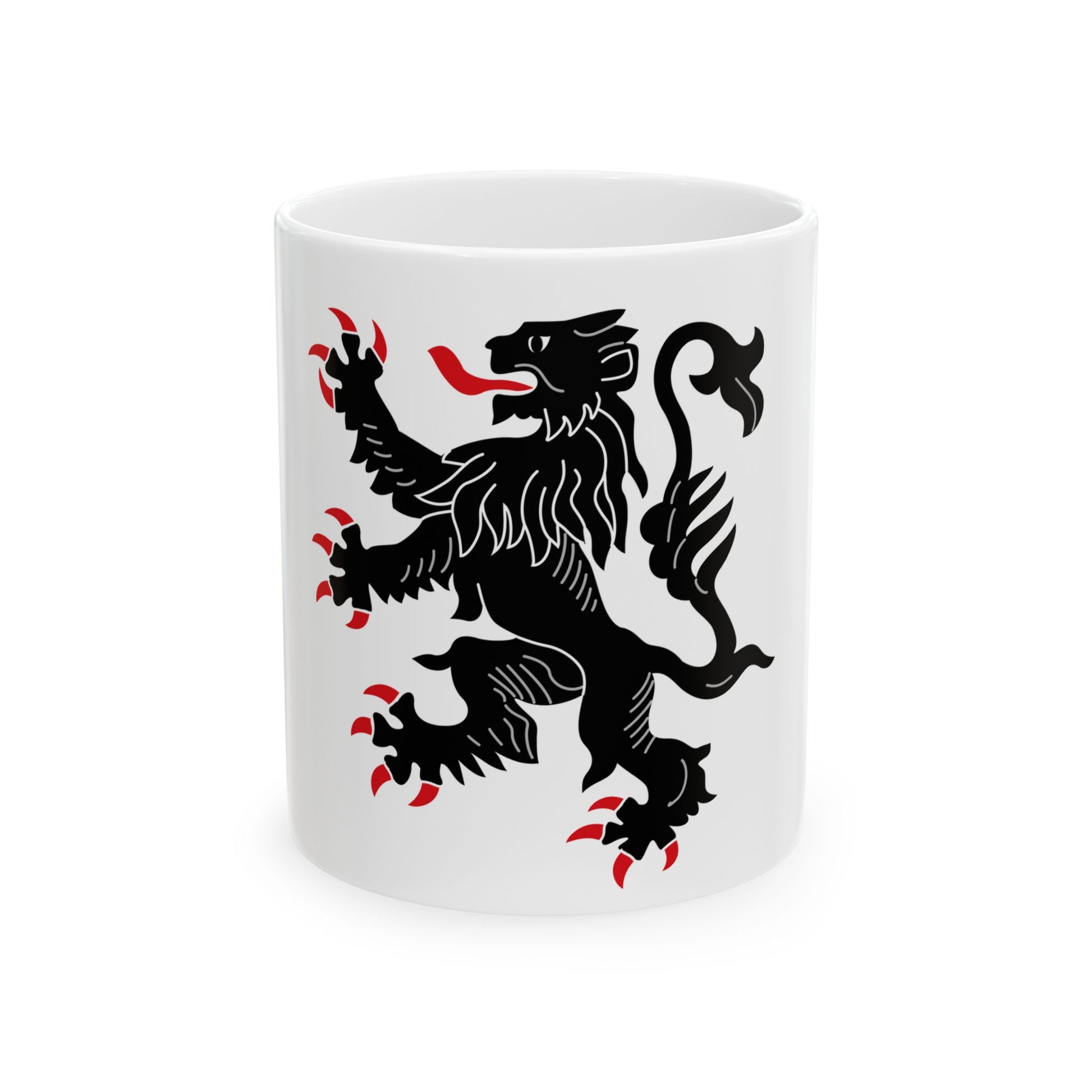 Flag of Binche (Belgium) White Coffee Mug-11oz-Go Mug Yourself