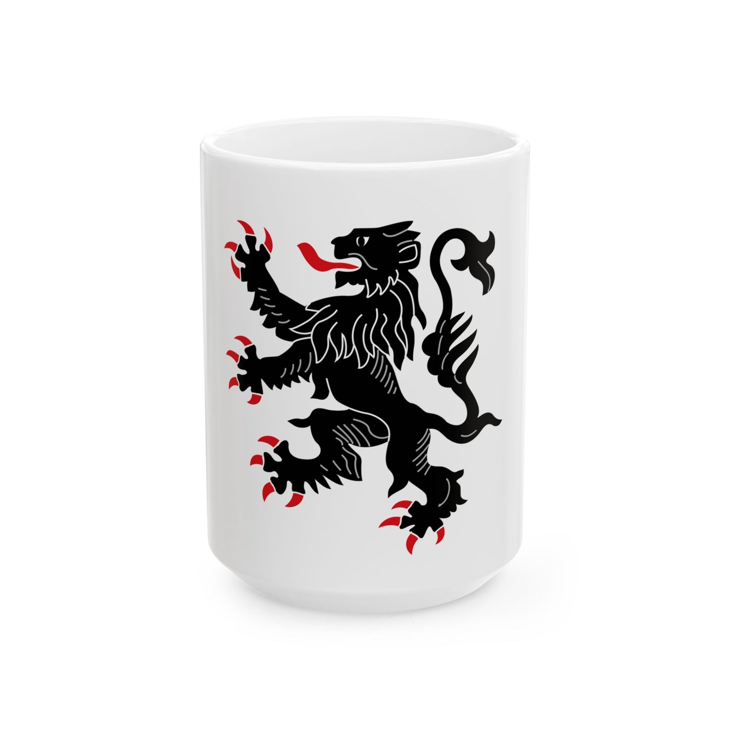 Flag of Binche (Belgium) White Coffee Mug-15oz-Go Mug Yourself