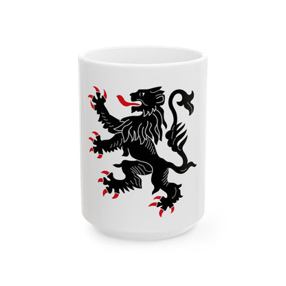 Flag of Binche (Belgium) White Coffee Mug-15oz-Go Mug Yourself