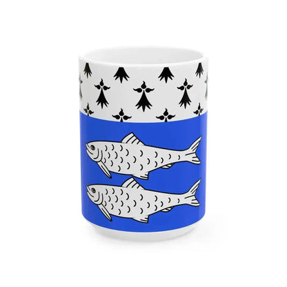 Flag of Binic (France) White Coffee Mug 15oz - Go Mug Yourself