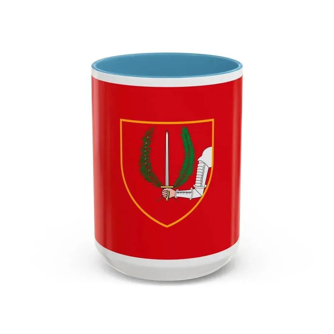 Flag of Birgu Malta - Accent Coffee Mug 15oz Light Blue - Go Mug Yourself