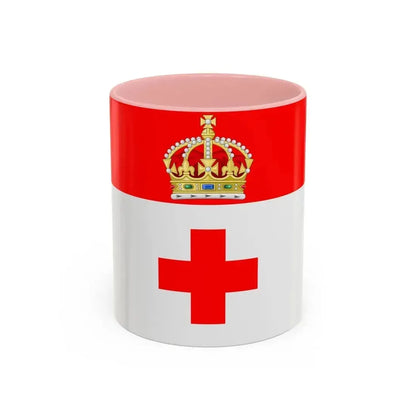 Flag of Birkirkara Malta - Accent Coffee Mug 11oz Pink - Go Mug Yourself