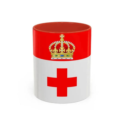 Flag of Birkirkara Malta - Accent Coffee Mug 11oz Red - Go Mug Yourself