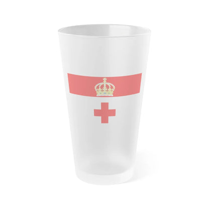 Flag of Birkirkara Malta - Frosted Pint Glass 16oz-16oz-Frosted-Go Mug Yourself