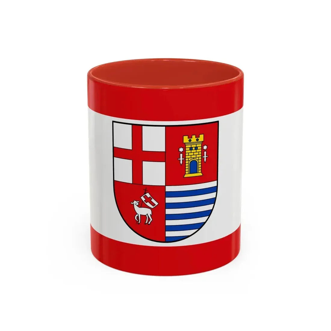 Flag of Bitburg Pruem Germany - Accent Coffee Mug 11oz Red - Go Mug Yourself
